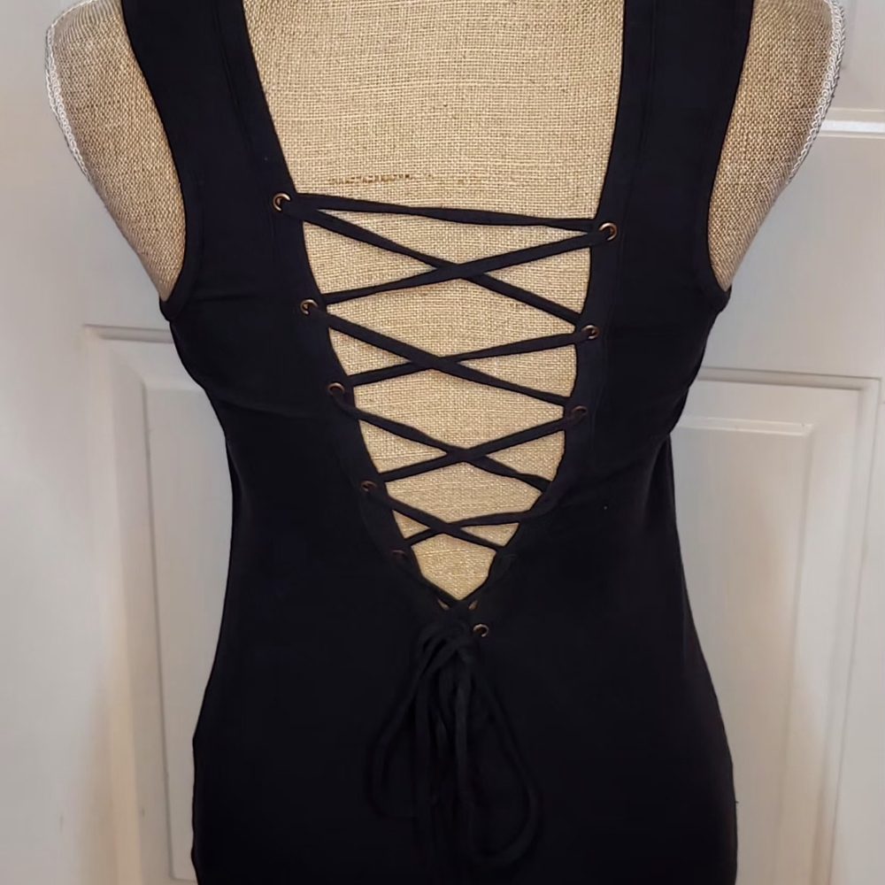 Harley-Davidson Black Tank with Open Laced Up Back Size M - Picture 8 of 8